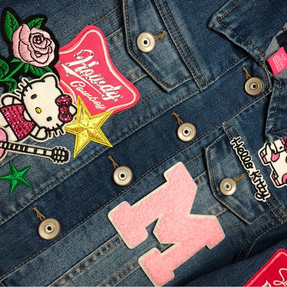 Oh So Cute Cowboy Kitty Denim Jacket Designed by STORY PATCH’D! Personalize it! - Picture 3 of 5